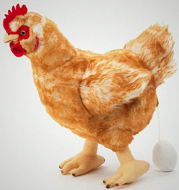 Henne braun, mit Ei 37 cm Höhe PlüschHuhn, Vogel Plüschtier, Kuscheltier