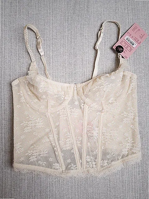 Hunkemöller 🎀 BH/Bustier/Korsage 80 B *creme*mit Netz&Spitze