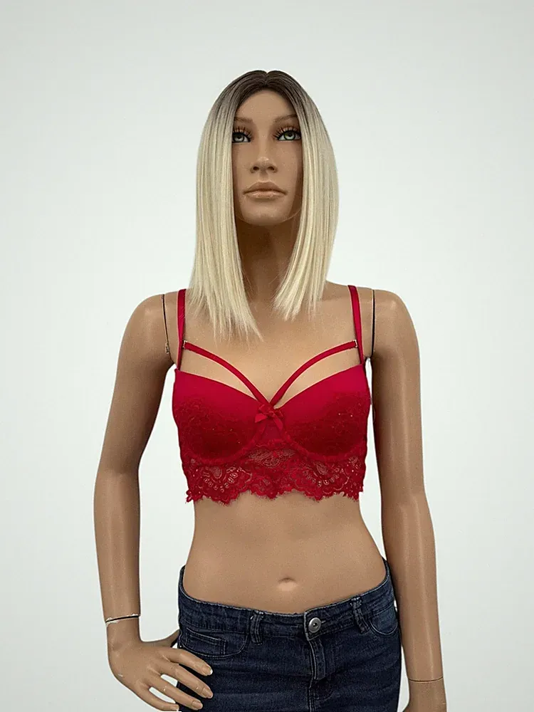 Hunkemöller bh longline rot Glitzer Größe 70 D neu