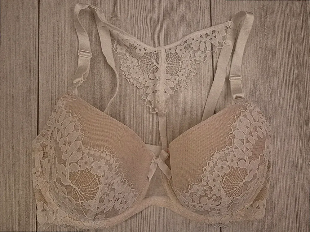 Hunkemöller BH, Rosa, Spitze, Racerback, Bügel-BH Leyla, 75E