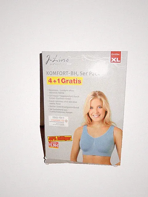 J-Line 5er Damen Komfort Bustier BH ohne Bügel nahtlos Soft Bra Bralette XL NEU