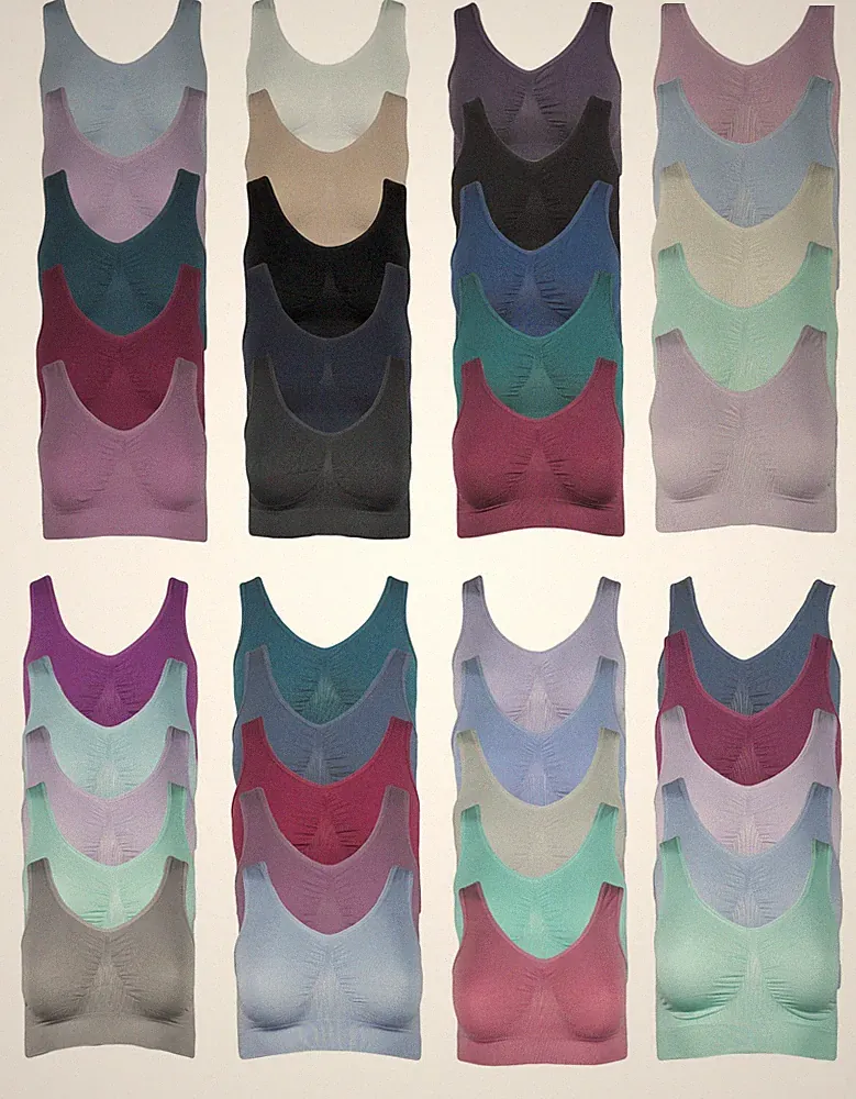 J-Line 5er Damen Komfort Bustier Schlaf BH ohne Bügel nahtlos Soft Bra Bralette