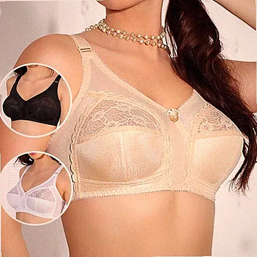 Jarpol Damen Soft BH Spitze Bügellos Klassischer Minimizer Unterwäsche 5777