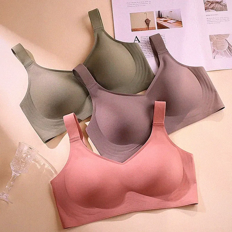 Jelly Support Seamless Gather BH für große Brüste Slim Fit Push-Up Anti-Sagging