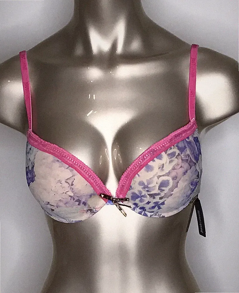 JUST CAVALLI Damen Push-Up BH mit Bügel Mehrfarbig Geblümt/Pink Neu