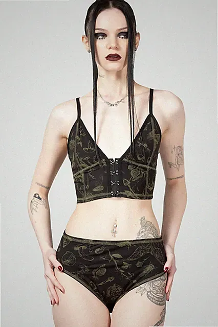 KILLSTAR Büstenhalter - Forest Lush Motte Schädel Goth Gothic Alternative