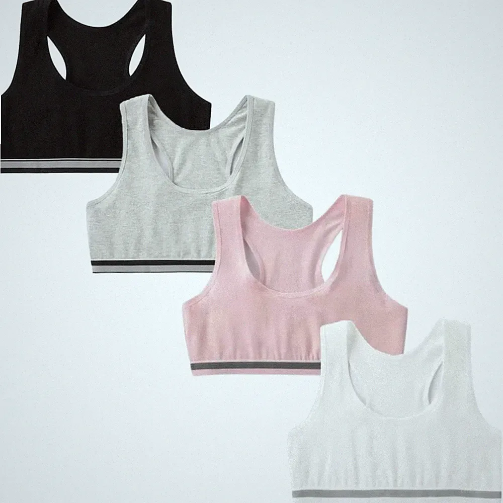 Kinder Sport-BH Set 4er Pack Baumwolle Bustier Light Support