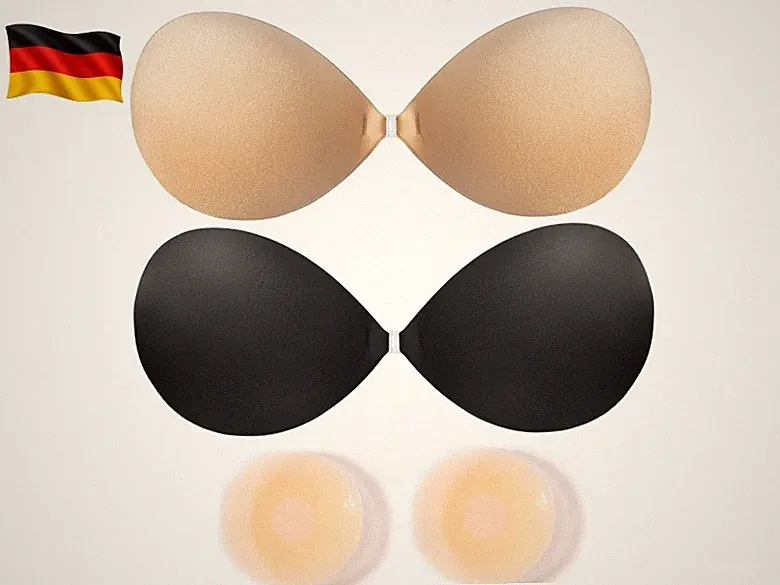 Klebe BH Push up - Trägerlos Unsichtbarer Klebebh Silikon BH Selbstklebend