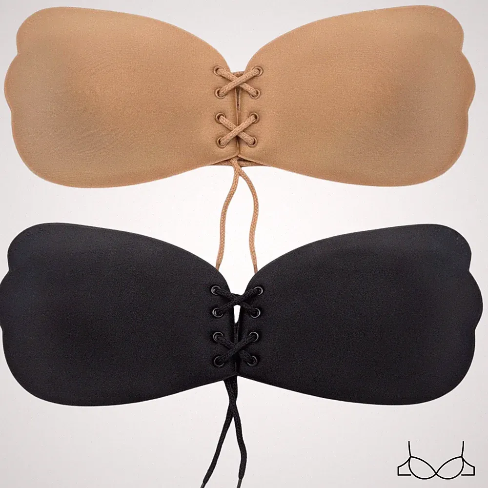 Klebe BH -Silikon BH Push-up / trägerlos & Selbstklebend / rückenfrei C-D