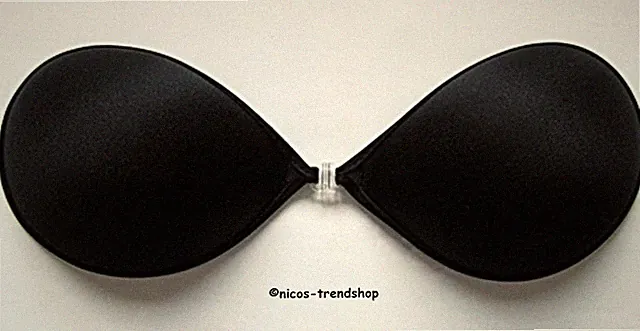 Klebe Push Up BH - Brustvergrößerung schwarz Trägerlos selbstklebend ♥♥
