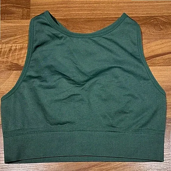 Knix Good To Go High Neck Seamless Bra Size Medium Green