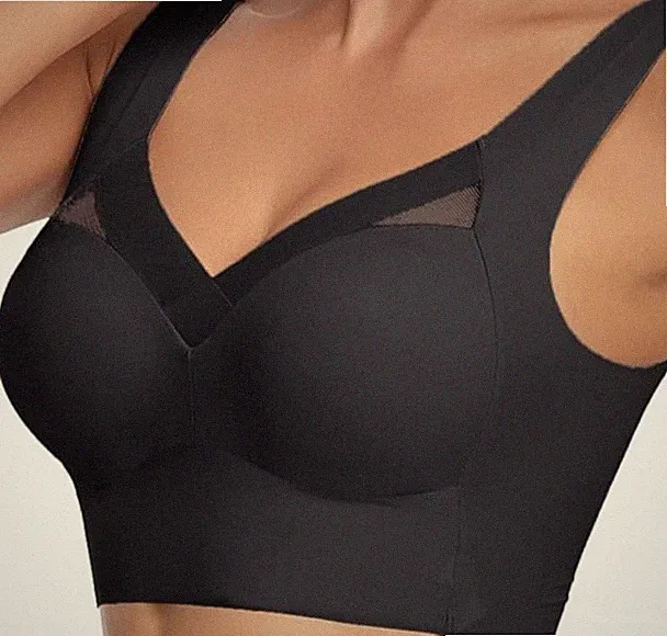 Komfort BH Comfy Bra schwarz Pull-on nahtlos ohne Bügel bequem Damen Bustier 4L