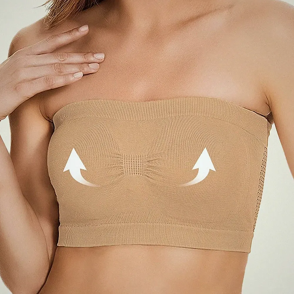 Komfort Trägerloser BH Damen Kabellos Nylon Spandex Vollschale Atmungsaktiv