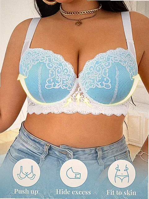 Komfortabler Nahtloser Bügel BH in Großen Größen mit Spitze Billig24
