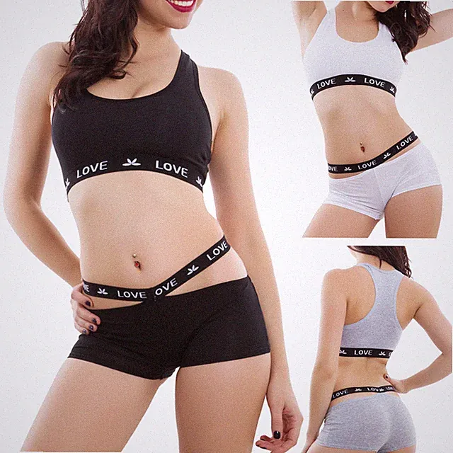 Komplett Damen Unterwäsche Lingerie Sport Culotte Top Ruderer Fitness Neu 5210