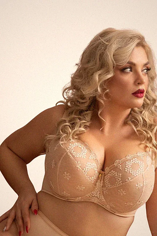 Kris Line Fortuna Soft BH Beige für große Größen mit Bügel stabiler Halt