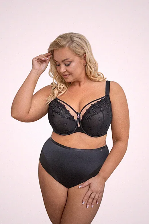 Kris Line Fortuna Soft Full Cup BH Schwarz für große Größen mit Bügel