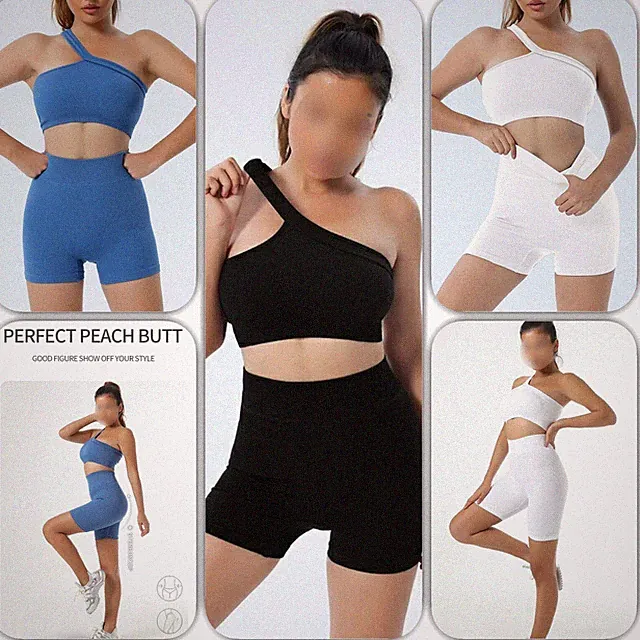 Kurzes Sport Fitness Yoga Gym Set Bekleidung Outfit Hotpants Shorts Crop Top