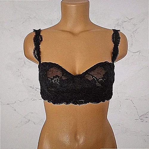 La Perla * Luxus Bandeau Bügel BH schwarze Spitze 75 B Sylter Boutique Neu