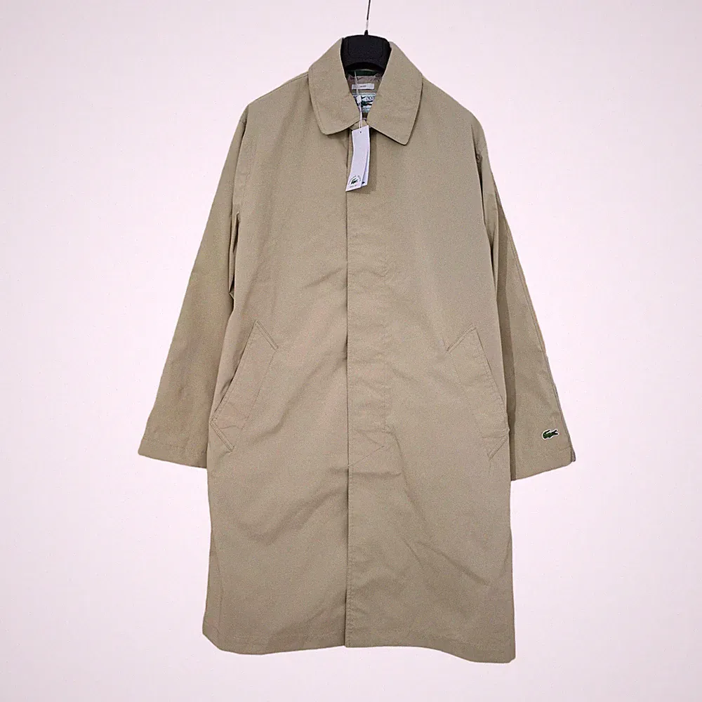 Lacoste Herren Mantel Beige Medium Wasserabweisend Leicht Long Line BH3785