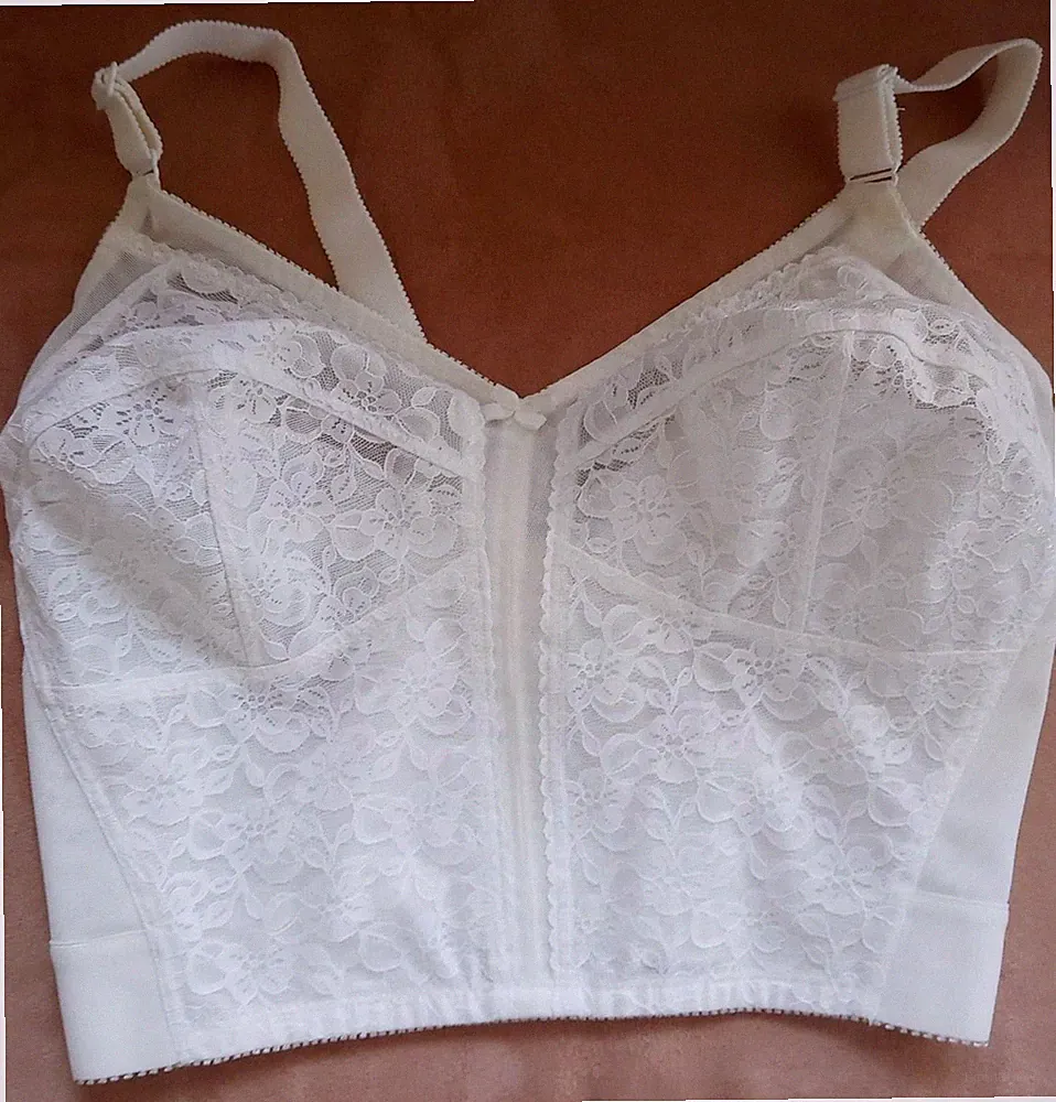 langer Mieder BH Longline FAVORIT 85 D ohne Bügel weiß NEU lesen ! *6893a