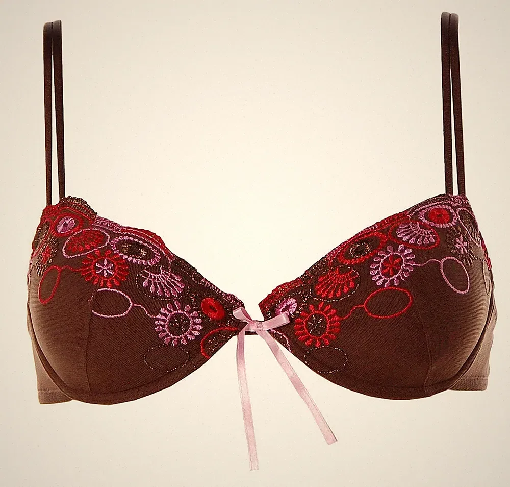 Lascana Damen Schalen BH Blütenstickerei (80B, Braun) K9249