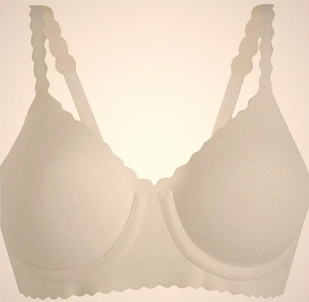 Lasercut T-Shirt BH mit Bügel Gr. (90) C Wollweiß Damen-Unterwäsche Bra Neu