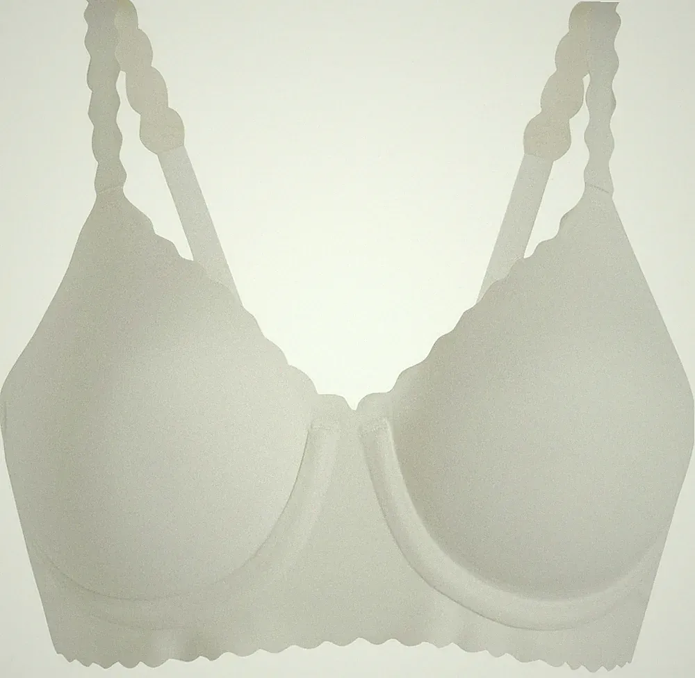 Lasercut T-Shirt BH mit Bügel Gr. (90) C Wollweiß Unterwäsche Bra Oberteil Neu*