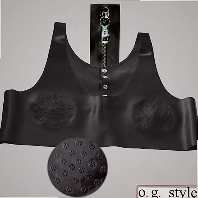 Latex-Spikes-BH für IHN stechendes Innenleben Herren-Spikes-BH mit RV oder DR