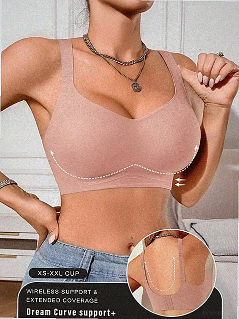 legerer & bequemer Damen BH, einfarbiger nahtloser drahtloser Billig24