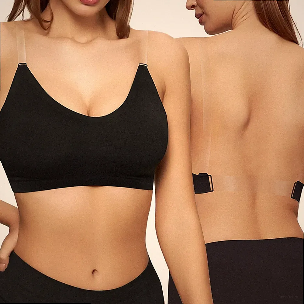 Leichter nahtloser Damen BH dünne geformte Schale transparente Träger Style