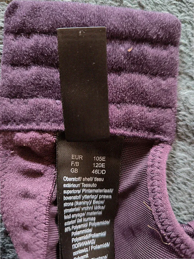 Lila T-Shirt BH ohne Bügel,Bon Prix, 4 Ösen, 105E,breite Träger