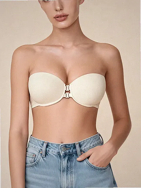 Lilivine Push Up BH mit Frontverschluss und Herzdesign Trägerloser Billig24