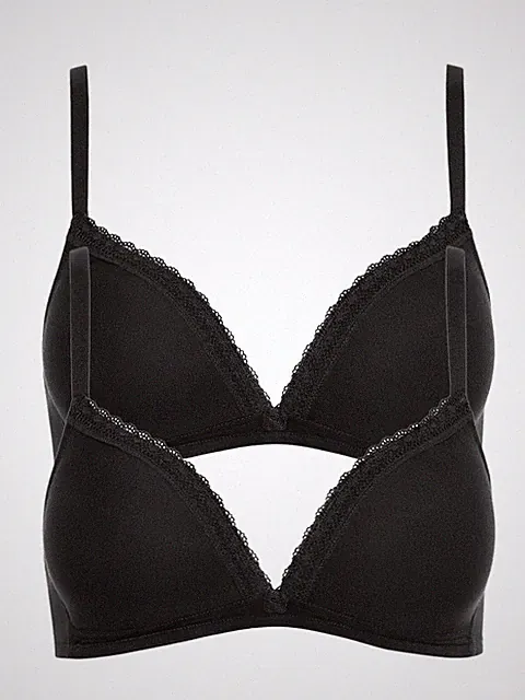 Lisca Ines 020285 2er Pack Triangel BH ohne Bügel in Schwarz oder Cream