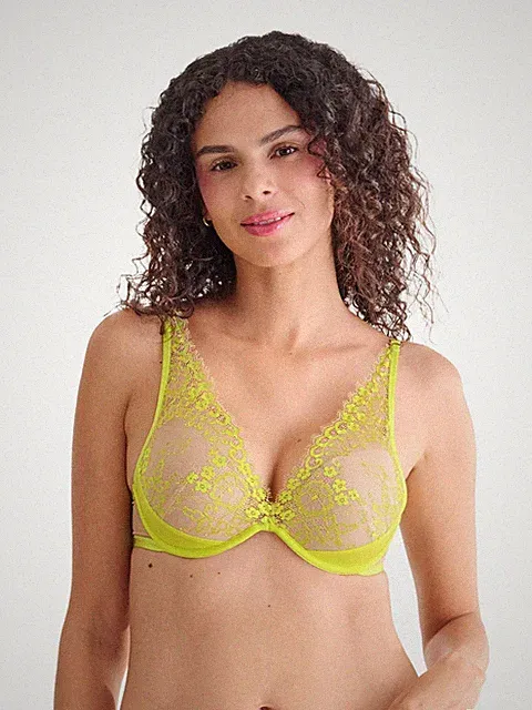 Lisca Push up BH Highlight Gr. 70-85 A-C, Raspberry Pink und Green Glow