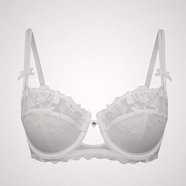 Lise Charmel BH mit Bügel 75B 80B weiß Blüten Spitze großer Swarovski NEU