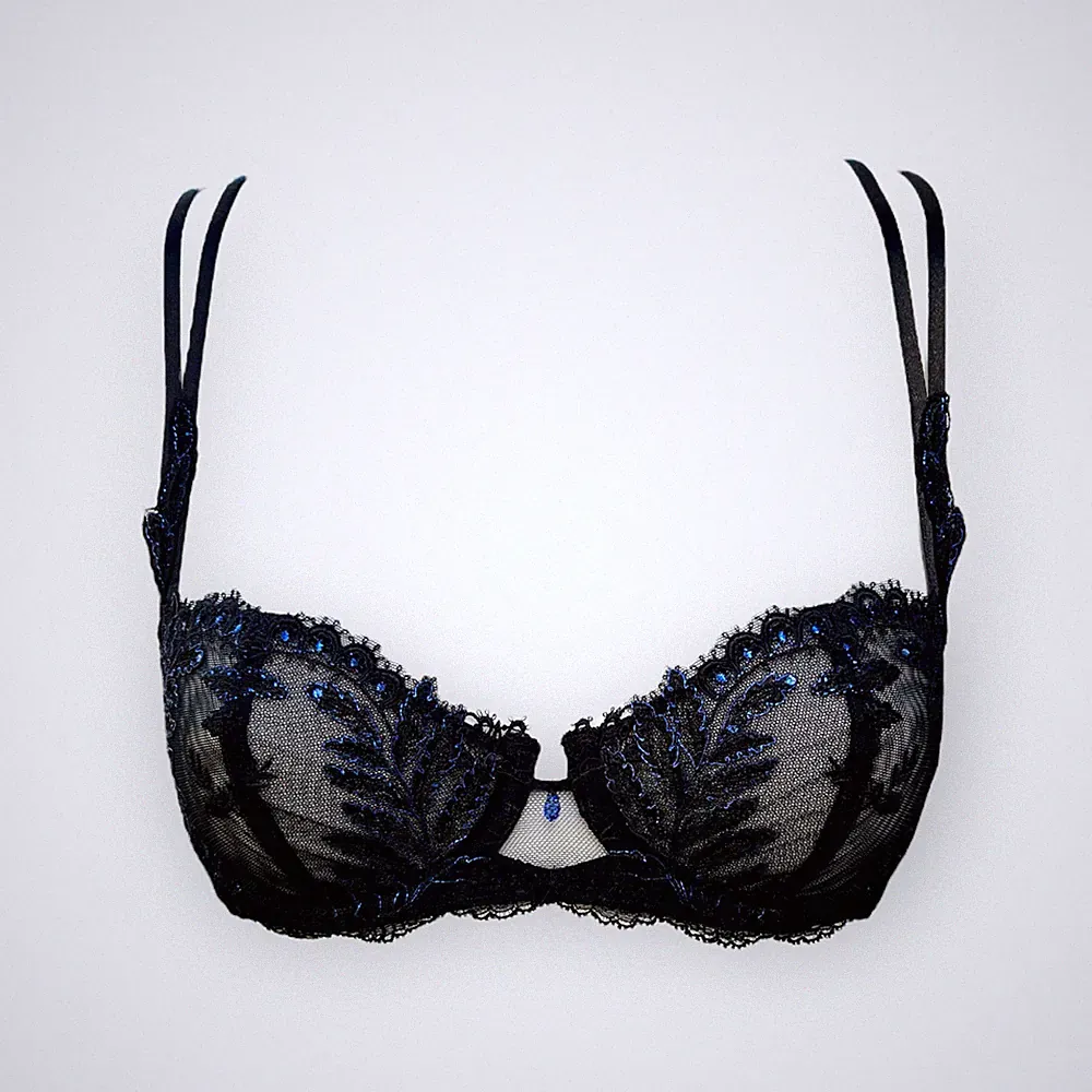 Lise Charmel Halbschalen BH Bügel Caresse Fougere Noir Saphir 70B 75D 80D NEU