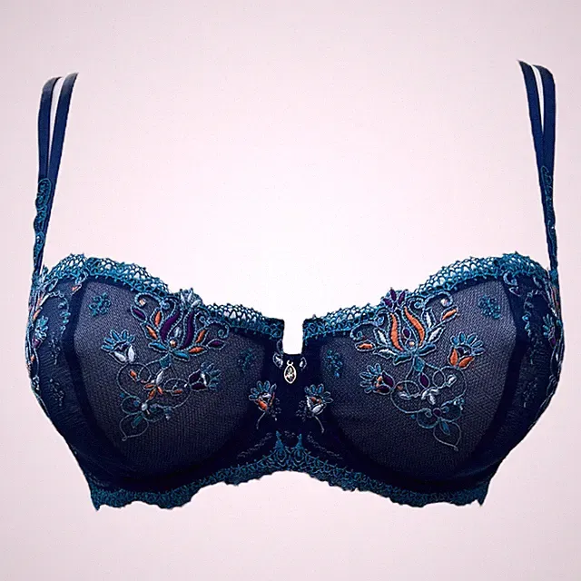 Lise Charmel Halbschalen BH mit Bügel Desir Karma 80D blau NEU