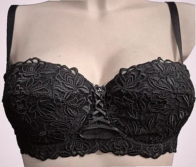 Lise Charmel Star Beaute Wattierte bandeau Bügel-BH Gr.70D 32D trägerlos schwarz