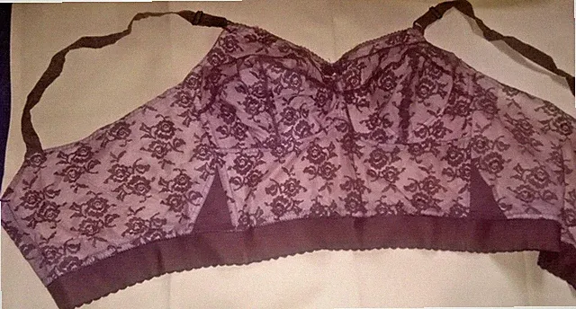 Long line BH mit Spitze /elastisch , TRIUMPH original 50-60er Jahre,braun/rosa