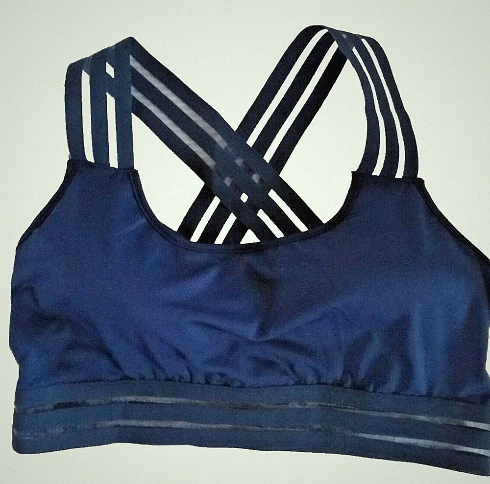 Longline-Pullover-BH ohne Marke UK Large marineblau bügelfrei Baumwolle reich Crossback
