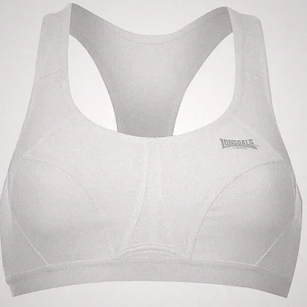 LONSDALE Damen Sport BH Bustier Crop Top Bra Weiß 70B (UK 32B) NEU