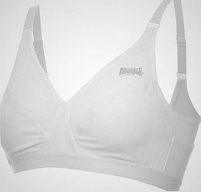 LONSDALE Damen Sport BH Bustier Top Bra mit Riehmen Weiß 70C (UK 32C)