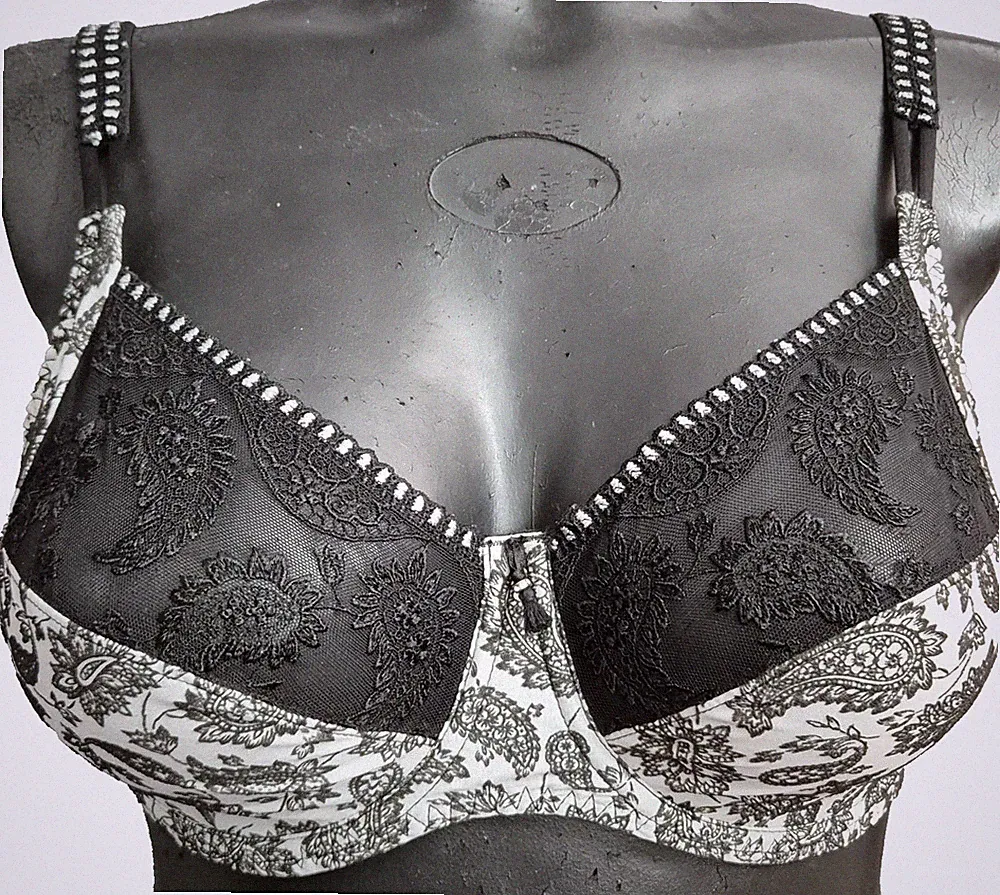 Louisa Bracq Paris Paisley silver Vollschale feste Bügel BH Gr.95G 42F /G Luxus