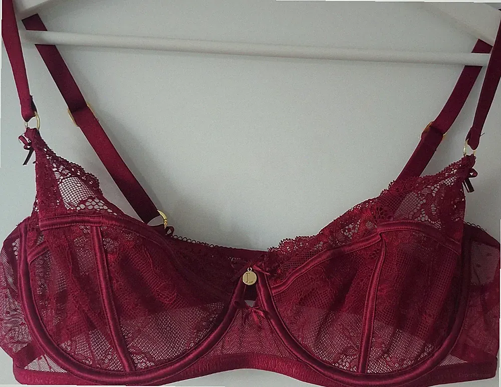 Lounge Balconette-BH Damen mit Bügel Spitze Bordeaux 80D (36D) Schleife