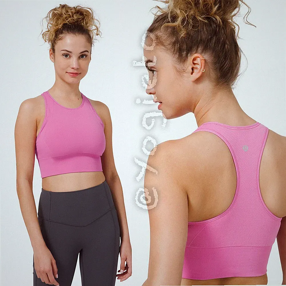 Lululemon $84 Ebb To Train Bra 6 Long Line High Neck Align Tank Magenta Glow NWT