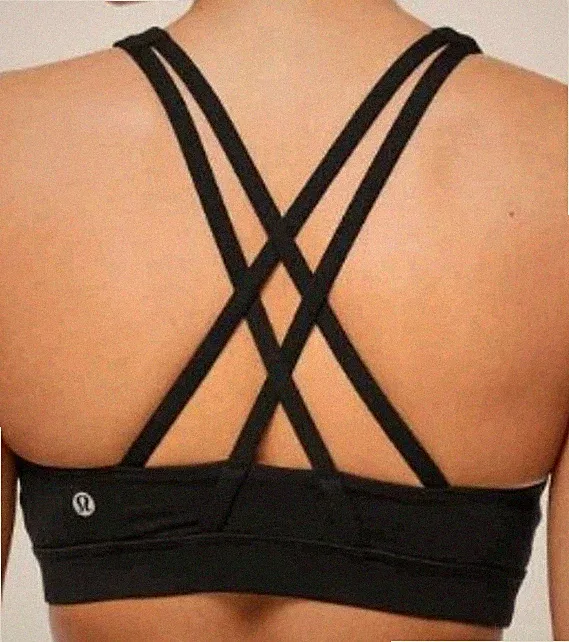 Lululemon Women Size XS 2 Black Energy Bra High Neck PP