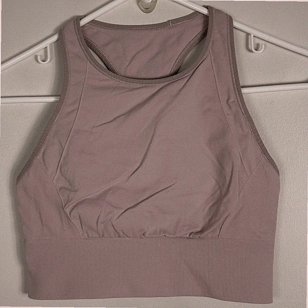 Lululemon Womens Sports Bra 8 Ebb to Train Porcelain Pink High Neck Racerback S