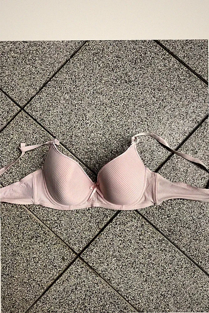 Luna ~ altrosa gestreifter Damen Push Up BH 44 mit Bügel