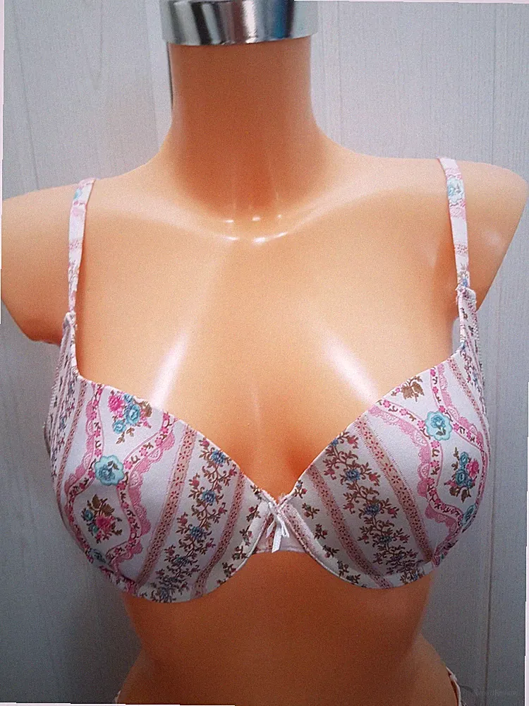 LUWA Romantica Push up BH , Retro, 85 A, geblümt